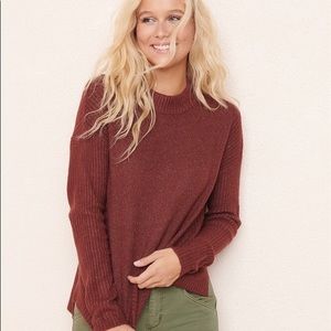 Garage Red Mock Neck Sweater